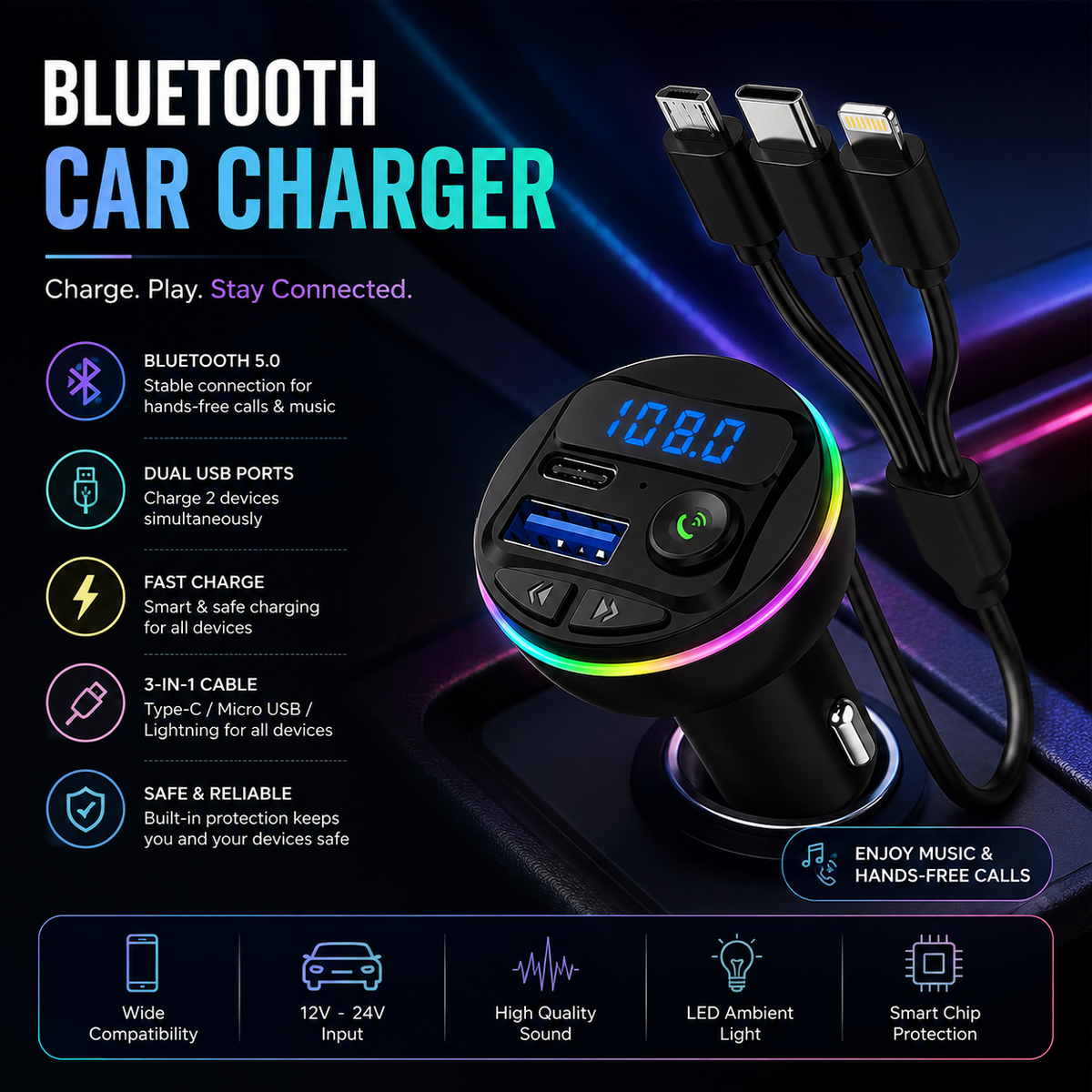 Bluetooth Car FM Transmitter