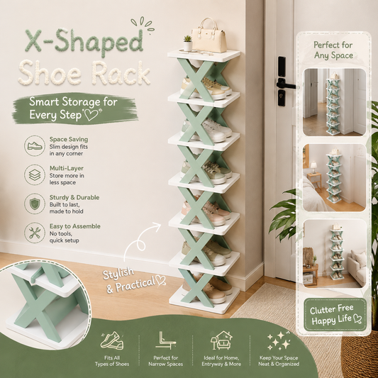 X Shape Shoe Rack 5-Tier