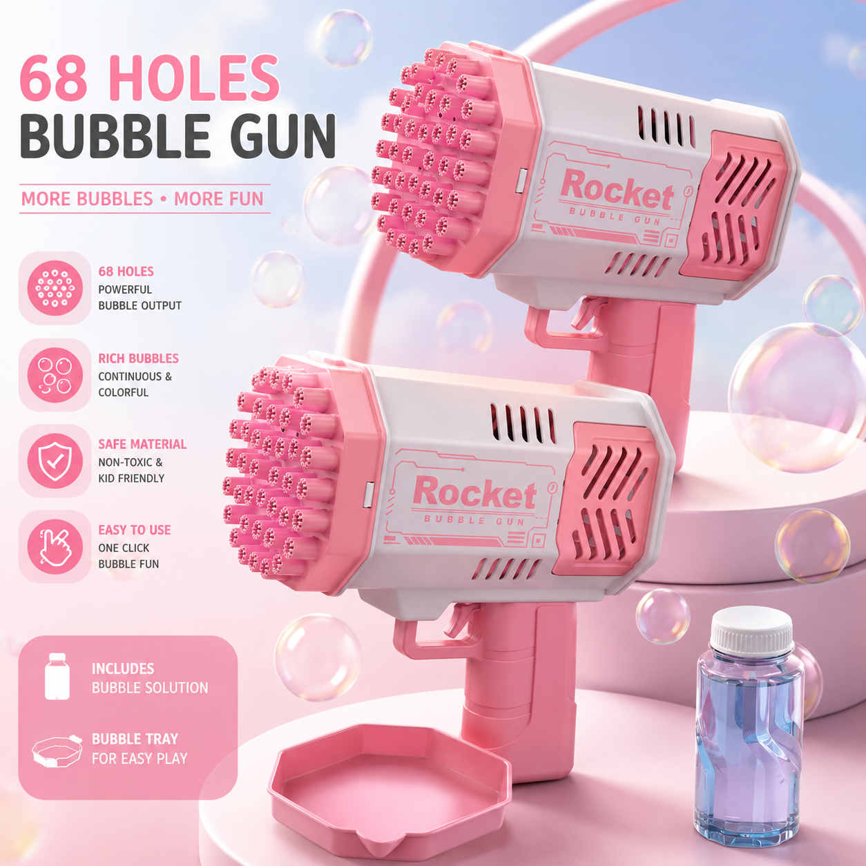 68 Hole Bubble Gun