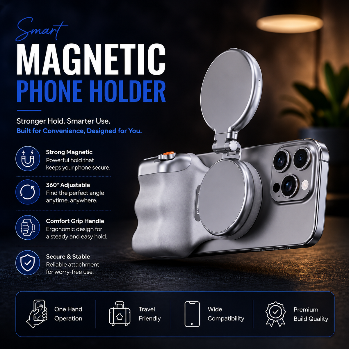 Smart Magnetic Phone Holder