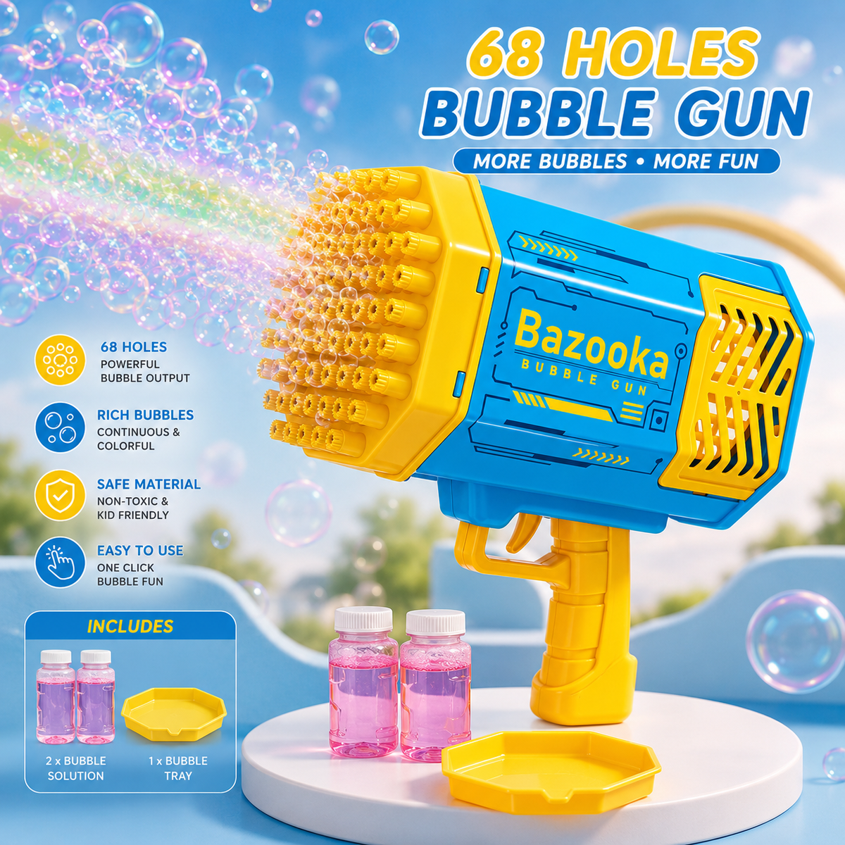 68 Hole Bubble Gun